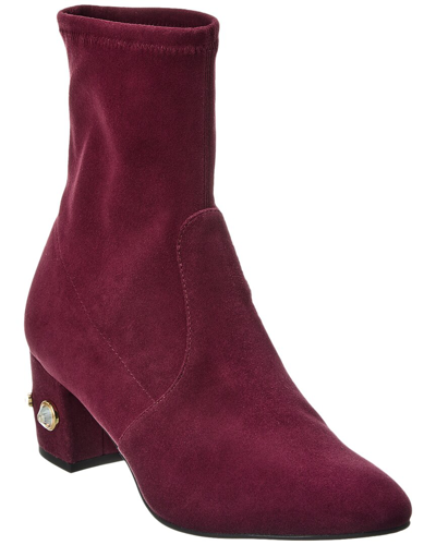 Shop Stuart Weitzman Allshine 60 Suede Bootie In Red