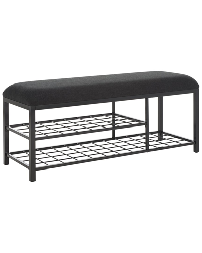 Shop Safavieh Milligan Open Shelf Bench With Cushion In Black