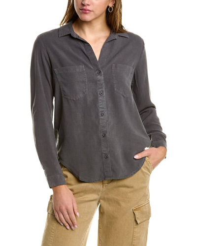 Shop Bella Dahl 2 Pkt Button Down Shirt In Grey