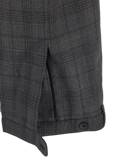Shop Balenciaga Checked Deconstructed Long Shorts In Grigio