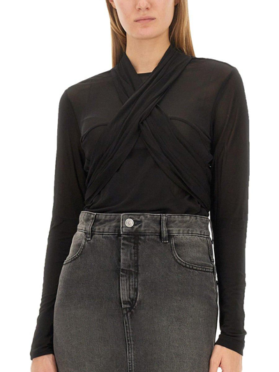 Shop Isabel Marant Resly Long-sleeved Top In Nero