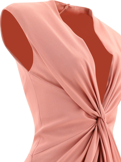 Shop Max Mara Pilard V-neck Sleeveless Dress In Cipria