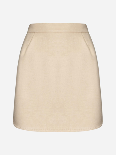 Shop Max Mara Bobbio Camel Hair Miniskirt In 002