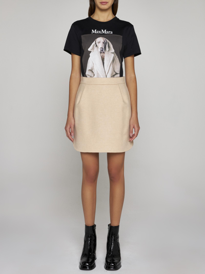 Shop Max Mara Bobbio Camel Hair Miniskirt In 002