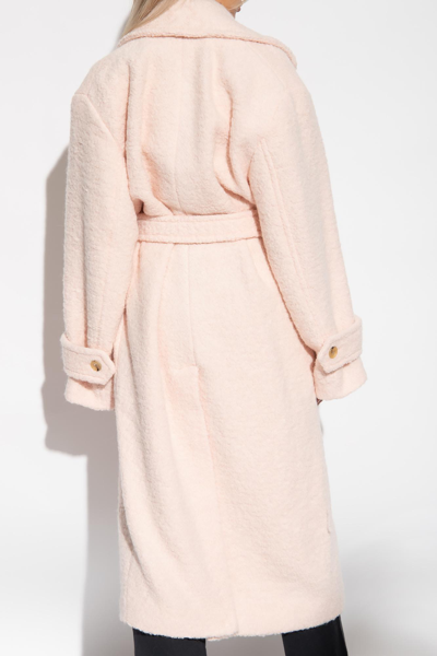 Shop Acne Studios Belted Long Coat In Ad5/powder Pink