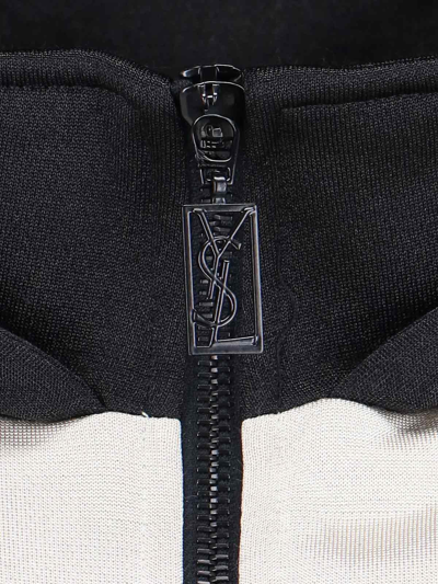 Shop Saint Laurent Panelled Hooded Jacket
