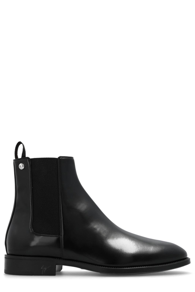 Shop Giuseppe Zanotti Round Toe Slip-on Ankle Boots