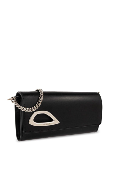 Shop Off-white Clam Foldover Top Clutch Bag