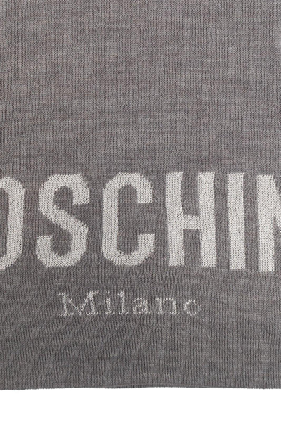 Shop Moschino Logo Intarsia-knit Scarf