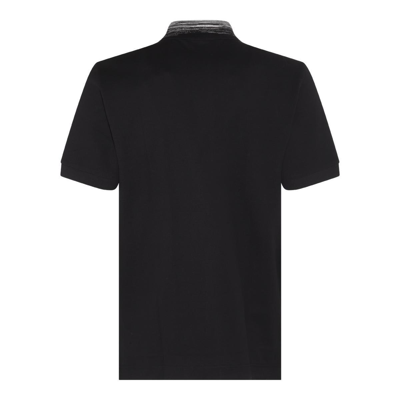 Shop Missoni Zig-zag Logo Embroidered Polo Shirt In Black