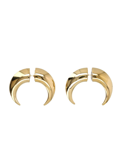 Shop Marine Serre Moon Motif Earrings In Gold