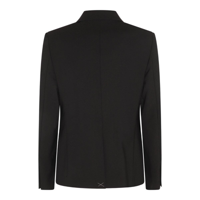Shop Off-white Single-breasted Long-sleeved Blazer In Black