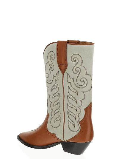 Shop Isabel Marant Duerto Suede Cowboy Boots In Brown/neutrals