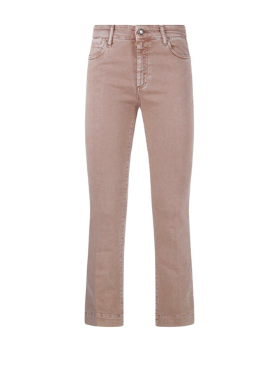 Shop Sportmax Button Detailed Straight Leg Jeans In Cacha Scuro