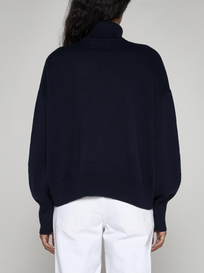 Shop Marant Etoile Nash Cotton And Wool Turtleneck In Blue
