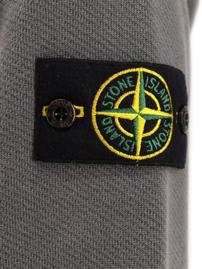 Shop Stone Island Compass-patch Drawstring Hoodie In Grey