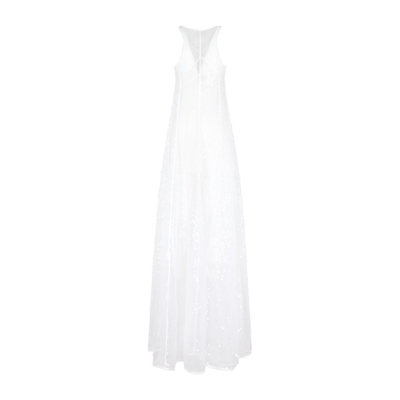 Shop Jacquemus Long Negligee Ribbon Detail Dress In White