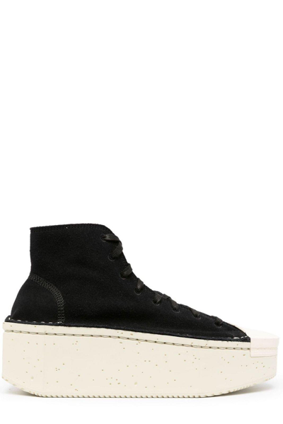 Shop Y-3 Round-toe Platform Sneakers In Black