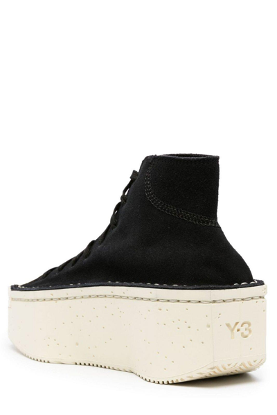 Shop Y-3 Round-toe Platform Sneakers In Black