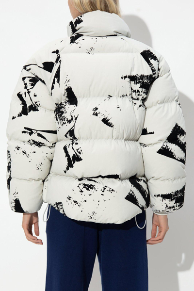 Shop Y-3 Paint Splatter Printed Padded Jacket In Neutrals/black