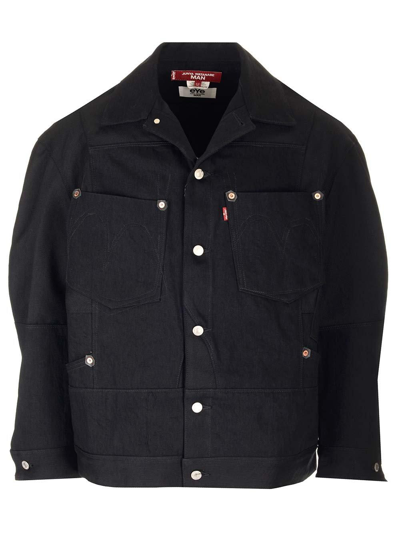 Shop Junya Watanabe Collared Button-up Jacket In Black
