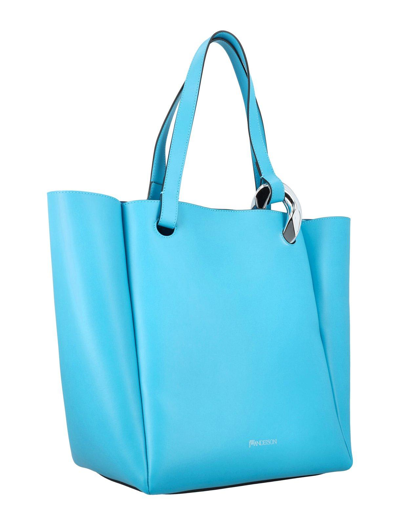 Shop Jw Anderson Chain Cabs Tote Bag In Clear Blue