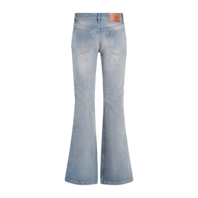 Shop Y/project Logo Patch Flared Jeans In Blue