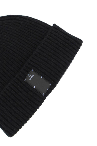 Shop Mcq By Alexander Mcqueen Logo Printed Knitted Beanie In Black