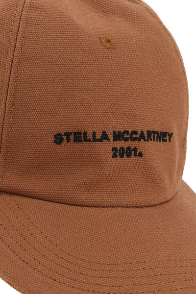 Shop Stella Mccartney Caramel Cotton Blend Baseball Cap In Brown