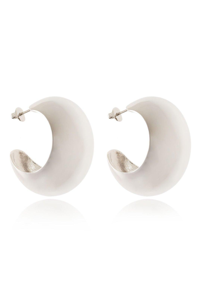 Shop Isabel Marant Shiny Crescent Polished Butterfly Fastened Earrings In Silver