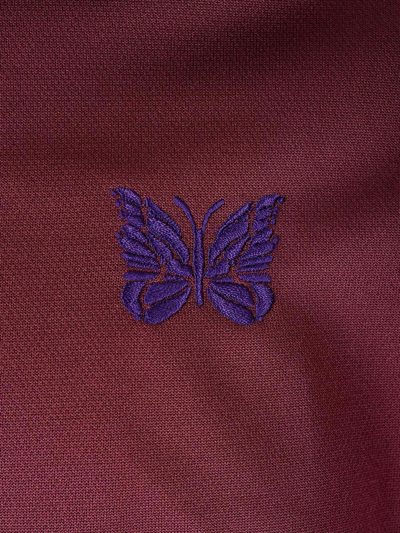 Shop Needles Butterfly Detailed Zip-up Jacket In Red