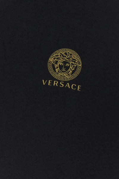 Shop Versace Black Cotton Stretch T-shirt