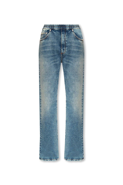 Shop Heron Preston Elastic Waisted Wide-leg Jeans In Blue