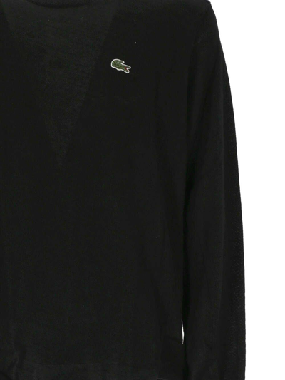 Shop Comme Des Garçons Shirt X Lacoste Logo Embroidered Crewneck Jumper In Black