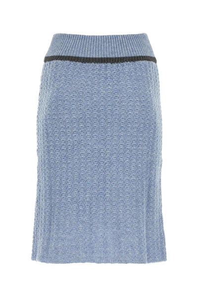 Shop Cormio Cerulean Wool Blend Skirt In Blue Pervinca