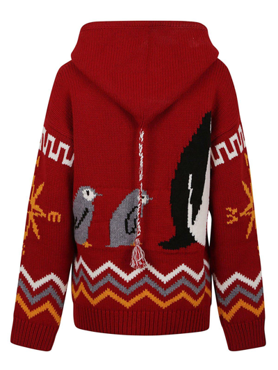 Shop Alanui For The Love Of Pengui Drawstring Hoodie In Fire