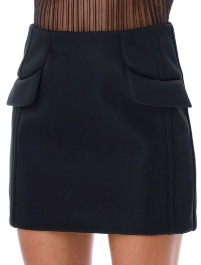 Shop Msgm Rear Zipped Layered Shorts In Black