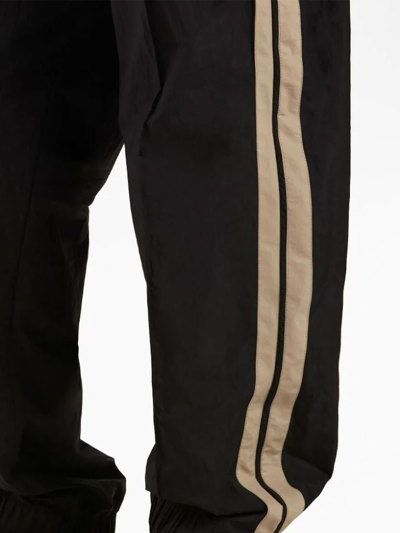 Shop Palm Angels Black Side-stripe Track Pants In Nero