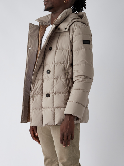 Shop Fay Piumino D/petto Cappuccio Down Jacket In Ghiaccio