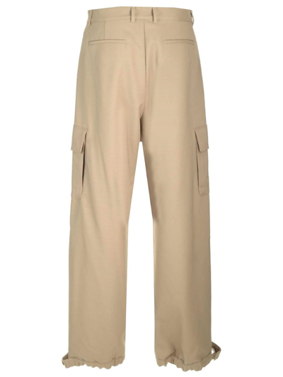 Shop Off-white Ow Emb Drill Beige Cargo Trousers