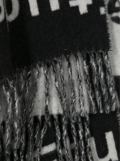 Shop Etudes Studio Black Wool Blend Scarf In Nero