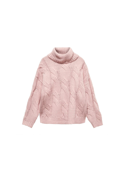 Shop Mango Turtleneck Knit Sweater Pastel Pink