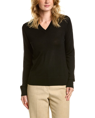Shop Brooks Brothers V-neck Wool Sweater In Black