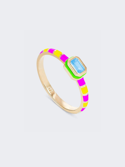 Shop Nevernot Grab N Go Ready To Radiate Ring In 18k Gold And Blue Topaz
