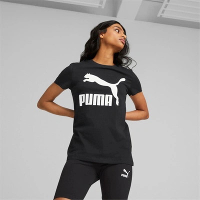 Shop Puma Classics Logo Women's T-shirt In Black