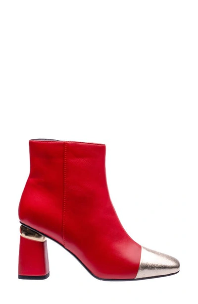 Ninety Union Two-tone Bootie In Red
