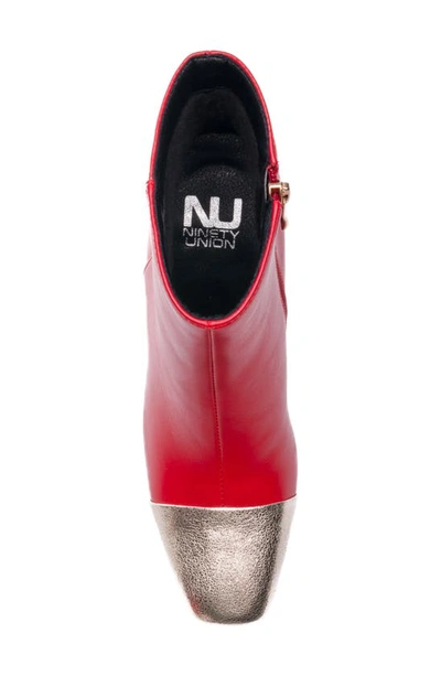 Ninety Union Two-tone Bootie In Red