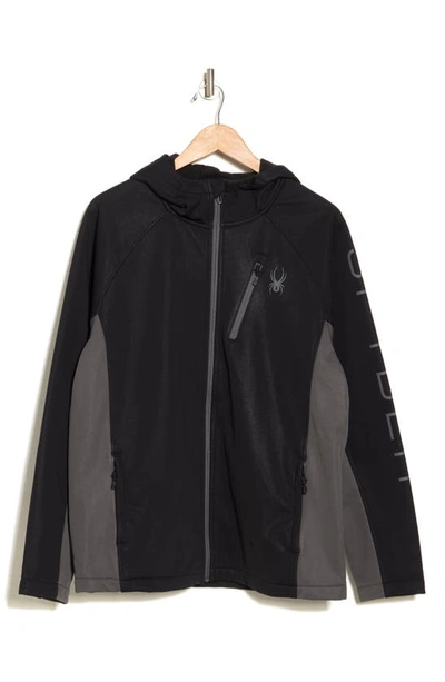 Shop Spyder Tempo Zip Jacket With Hood In Black