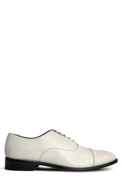 Anthony Veer Men's Clinton Tux Cap-toe Oxford Dress Shoes In White