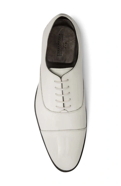 Anthony Veer Men's Clinton Tux Cap-toe Oxford Dress Shoes In White